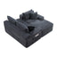 LLappuil Sectional Sofa, 94.5" U Shaped Modular Sectional Couch with Left Chaise, Cloud Courduroy Sofa Couch with Movable Ottoman for Living Room Gray