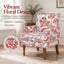 LLappuil Accent Chair, Mid-century Floral Armchair with Nailhead Trim, Solid Wood Legs, Living Room Single Sofa Chair Reading Chair