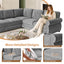 LLappuil Sectional Sofa, Sectioanl Couch with Pull Out Sofa Bed King Size, Chenille Sofa Conertible Sofa Bed for Living Room
