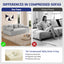 LLappuil Futon Sofa Bed, 79" Loveseat Sofa Convertible Sofa Bed Queen Size, Corduroy Sofa Couch for Living Room Light Gray