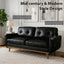 LLappuil 65" Loveseat Sofa, Love Seat Small Sofa Couch for Living Room, Bedroom, Compact Space, Foil Fabric Black