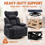 LLappuil Chenille Recliner Chair, 360° Swivel Reclining Chair with Detachable Adjustable Neck Pillow, Manual Nursery Glider Rocker Recliner Chair for Living Room Blue