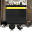 LLappuil TV Stand with Drawers, 6 Drawer Dresser for Bedroom, Chest of Drawers with LED Light Black