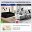 LLappuil Futon Sofa Bed, 79" Loveseat Sofa Convertible Sofa Bed Queen Size, Corduroy Sofa Couch for Living Room Black