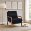 LLappuil Accent Chair, Mid-Century Modern Reading Single Sofa Chair for Living Room Black