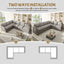 LLappuil Sectional Sofa, 115" Sectional Couch with Pull Out Sofa Bed King Size, 6 Seat Teddy Sofa Convertible Sofa Bed for Living Room Light Gray