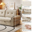 LLappuil 77" Pull Out Sofa Bed Queen Size, Loveseat Sofa Convertible Sofa Bed with USB Port Cupholders, Chenille Sofa Couch for Living Room Beige