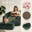 LLappuil Bean Bag Chair with Ottoman, Lazy Sofa Chair for Adults, Memory Foam Bean Bag Chairs with Filler Included for Living Room Bedroom Green