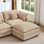 LLappuil Modular Sectional Sofa, Sectional Couch with 2 Movable Ottoman, Chenille 6 Seat Cloud Sofa Couch for Living Room Brown