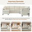 LLappuil 110" Sectional Sofa, Sectional Couch with Pull Out Sofa Bed Queen Size, 6 Seat Chenille Sofa with Hidden Storage Armrest, Cup Holders, Charging Ports for Living Room Beige