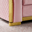 LLappuil Sectional Sofa, 106" Chesterfield Sofa with Curved Arm Button Tufted, Velvet Cloud Sofa Couch for Living Room Pink