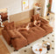 LLappuil Sectional Sofa, U Shaped Sectional Couch with Pull Out Sofa Bed, Chenille Convertible Sleeper Sofa Bed with Chaise, Removable Armrests, USB Ports Orange