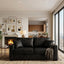 LLappuil 69" Loveseat Sofa, Upholstered Couch with 2 Throw Pillows for Living Room, Foil Fabric Black