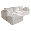 LLappuil 97" Sectional Sofa, L Shaped Sectional Couch with Ottoman, Linen Boneless Cloud Couch for Living Room