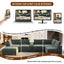 LLappuil 121" Sectional Sofa, Modular Sectional Couch Convertible Sofa Bed, Chenille Cloud Sofa Couch with Hidden Storage & USB Ports & Cup Holders & Bluetooth Speaker for Living Room Green