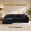 LLappuil 95" Sectional Sofa, Modular Sectional Couch with Right Chaise, Deep Seat Corduroy Cloud Sofa for Living Room