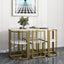 LLappuil Dining Table Set for 6, 7 Piece Dining Table Set with 55" Dining Table, 6 Dining Chairs Gold