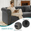 LLappuil 115" Sectional Sofa, Oversized Sectional Couch with Pull Out Sofa Bed King Size, Velvet Button Tufted Chesterfield Sofa Couch with Trim Rolled Arms for Living Room Gray