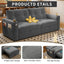 LLappuil 73" Pull Out Sofa Bed Queen Size, Loveseat Sofa Convertible Sleeper Sofa Bed, Corduroy Sofa Couch for Living Room Gray