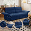 LLappuil Pull Out Sofa Bed Queen Size, Loveseat Sofa Convertible Sleeper Sofa Bed, Velvet Sofa Couch with Adjustbale Armrest, USB Charging Port for Living Room Blue