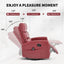 LLappuil Recliner Chair, 360° Swivel Massage Recliner Chair with Heat, Nursery Glider Rocker Faux Leather Recliner Chair for Living Room Beige