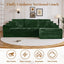 LLappuil 108" Sectional Sofa, Modular Sectional Couch with Left Chaise, Deep Seat Corduroy Cloud Sofa for Living Room Green