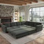 LLappuil Sectional Sofa with Pull Out Sofa Bed, Oversized Chenille Sofa Couch Convertible Sleeper Sofa Bed for Living Room Apartment