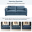 LLappuil 73" Loveseat Sofa, Pull Out Sofa Bed Full Size with 3" Mattress, Corduroy Sofa Couch with USB Ports, Cup Holders, Phone Holder Convertible Sofa Bed for Living Room Blue