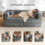 LLappuil 78" Corduroy Sofa Bed, Floor Sofa Convertible Sofa Bed, Loveseat Sofa for Living Room, No Assembly Gray