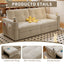 LLappuil 73" Pull Out Sofa Bed Queen Size, Loveseat Sofa Convertible Sleeper Sofa Bed, Corduroy Sofa Couch for Living Room Beige