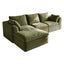 LLappuil 97" Sectional Sofa, L Shaped Sectional Couch with Ottoman, Linen Boneless Cloud Couch for Living Room