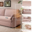 LLappuil Pull Out Sofa Bed Queen Size, 85" Loveseat Sofa with Movable Ottoman, USB Charging Port, Corduroy Sofa Couch Convertible Sofa Bed for Living Room Pink