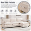 LLappuil Sectional Sofa, 4 Seat Corduroy Cloud Sofa Couch with Reversible Ottoman for Living Room Beige