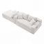 LLappuil Sectional Sofa, 94.5" U Shaped Modular Sectional Couch with Right Chaise, Cloud Courduroy Sofa Couch with Movable Ottoman for Living Room White