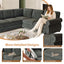 LLappuil Sectional Sofa, Sectioanl Couch with Pull Out Sofa Bed King Size, Chenille Sofa Conertible Sofa Bed for Living Room