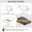 LLappuil Chaise Lounge Chair Indoor, Corduroy Boneless Sofa Bed, Deep Seat Sleeper Couch Reading Chairs, Cloud Sofas Couches for Living Room, No Assembly Required Brown