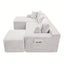 LLappuil Sectional Sofa, 106" U Shaped Modular Sectional Couch with Left Chaise, Cloud Courduroy Sofa Couch with Movable Ottoman for Living Room White
