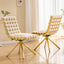 LLappuil Dining Chair Set of 2, 2 Piece Puffy Bubble Kitchen Dining Chair with with Metal Legs, Tufted Velvet 360° Swivel Accent Chair for Dining Room, Kitchen, Living Room