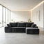 LLappuil 96" Sectional Sofa, Modular Sectional Couch with Left Chaise, Deep Seat Corduroy Cloud Sofa for Living Room Gray