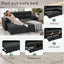 LLappuil Sectional Sofa, 83" Sectional Couch with Storage Chaise, Pull Out Sofa Bed Convertible Sofa Bed with Cup Holder for Living Room, Polyester Dark Gray