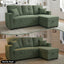 LLappuil Sectional Sofa, 71" Sectional Couch Convertible Sofa Bed, Pull Out Sofa Bed Full Size with Storage Chaise for Living Room, Linen Green