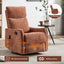 LLappuil Recliner Chair, 360° Swivel Massage Recliner Chair with Heat, Nursery Glider Rocker Recliner Chair for Living Room, Bedroom, Chenille Orange