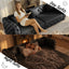 LLappuil 89" Faux Leather Chesterfield Sofa, Oversized Pull Out Sofa Bed King Size, Loveseat Sofa Couch Convertible Sofa Bed for Living Room Black