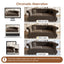 LLappuil 84" Pull Out Sofa Bed Queen Size, Oversized Chesterfield Velvet Sofa with Flower Tufting, Loveseat Sofa Couch Convertible Sofa Bed for Living Room Brown
