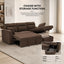 LLappuil Sectional Sofa, 83" Sectional Couch with Storage Chaise, Pull Out Sofa Bed Convertible Sofa Bed with Cup Holder for Living Room, Polyester Brown