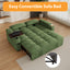 LLappuil 65" Pull Out Sofa Bed, Corduroy Sofa Couch Covertible Sofa Bed, Loveseat Sofa for Living Room Green