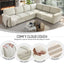 LLappuil Sectional Sofa, Pull Out Sofa Bed King Size, 6 Seat Chenille Sofa Couch Convertible Sleeper Sofa Bed for Living Room Beige
