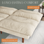 LLappuil 71" Corduroy Futon Convertible Sofa Bed, Loveseat Sleeper Sofa Couch for Living Room Apartment Beige