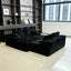 LLappuil 131" Sectional Sofa, U Shaped Sectional Couch with Chaise, Boneless Corduroy Sofa Couch for Living Room Black