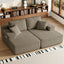 LLappuil 130" Sectional Sofa, U Shaped Modular Sectioanl Couch with Chaise, Boneless Corduroy Sofa Couch for Living Room, No Assembly Compression Sofa Taupe